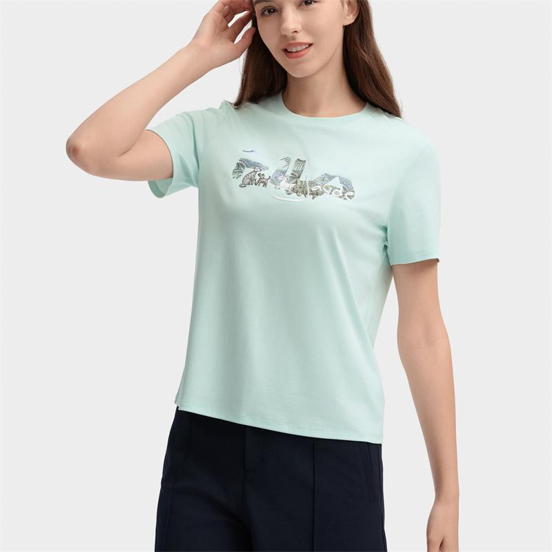 New FILA T Shirts Women's Lotus Green F11W438102FTQ