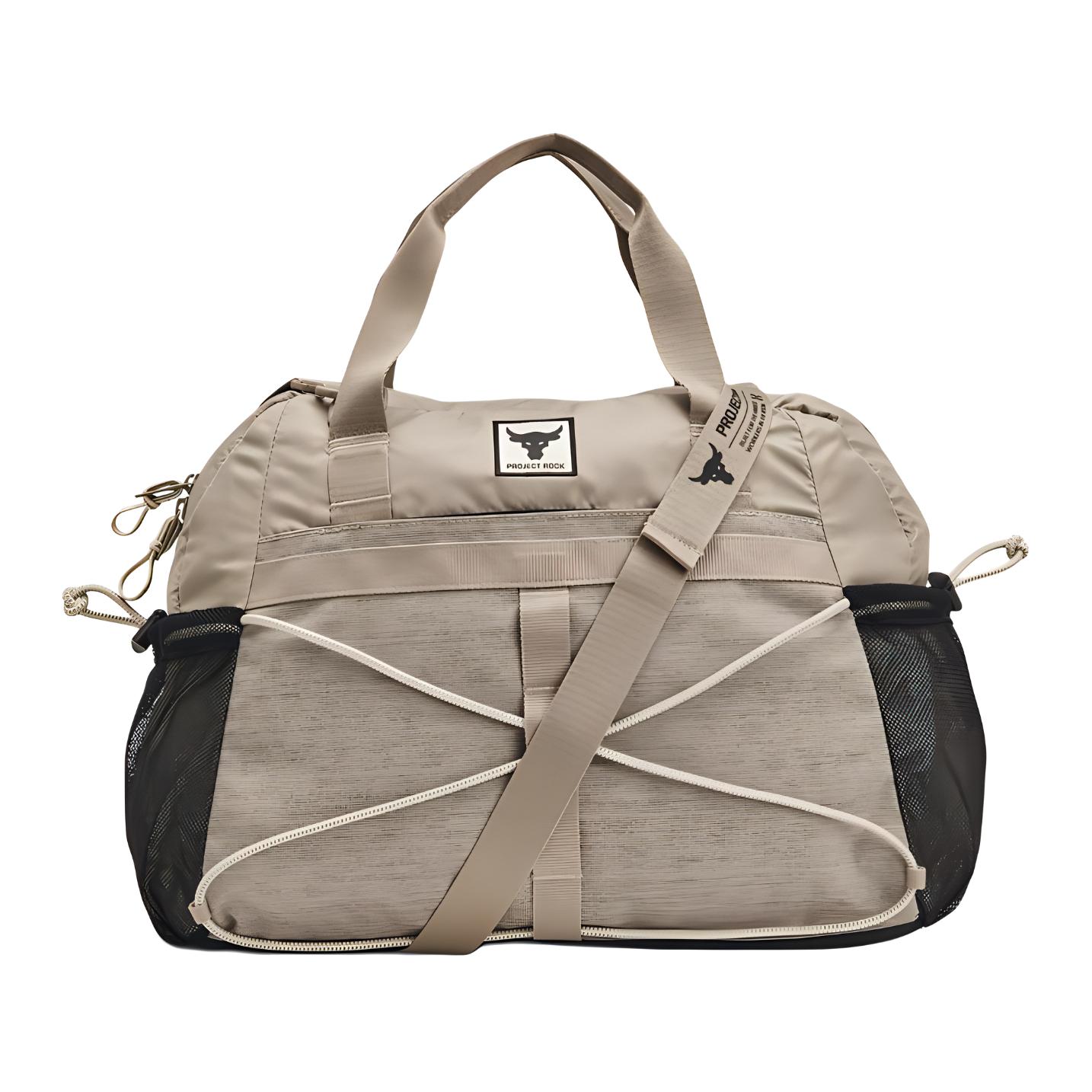 Under Armour Under Armour Polyester With Nylon Portable One Shoulder Crossbody Gym Bag Small Women s Taupe & Black 1376458-203 Small