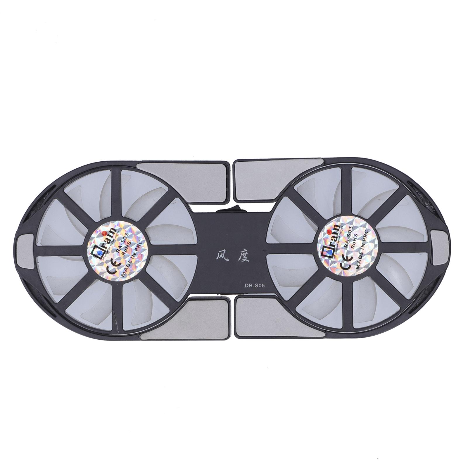 

4Color Laptop Cooling Pad Foldable Notebook Cooler DualFan Large Air Volume Radiator Heat Sink(Black ) чёрный