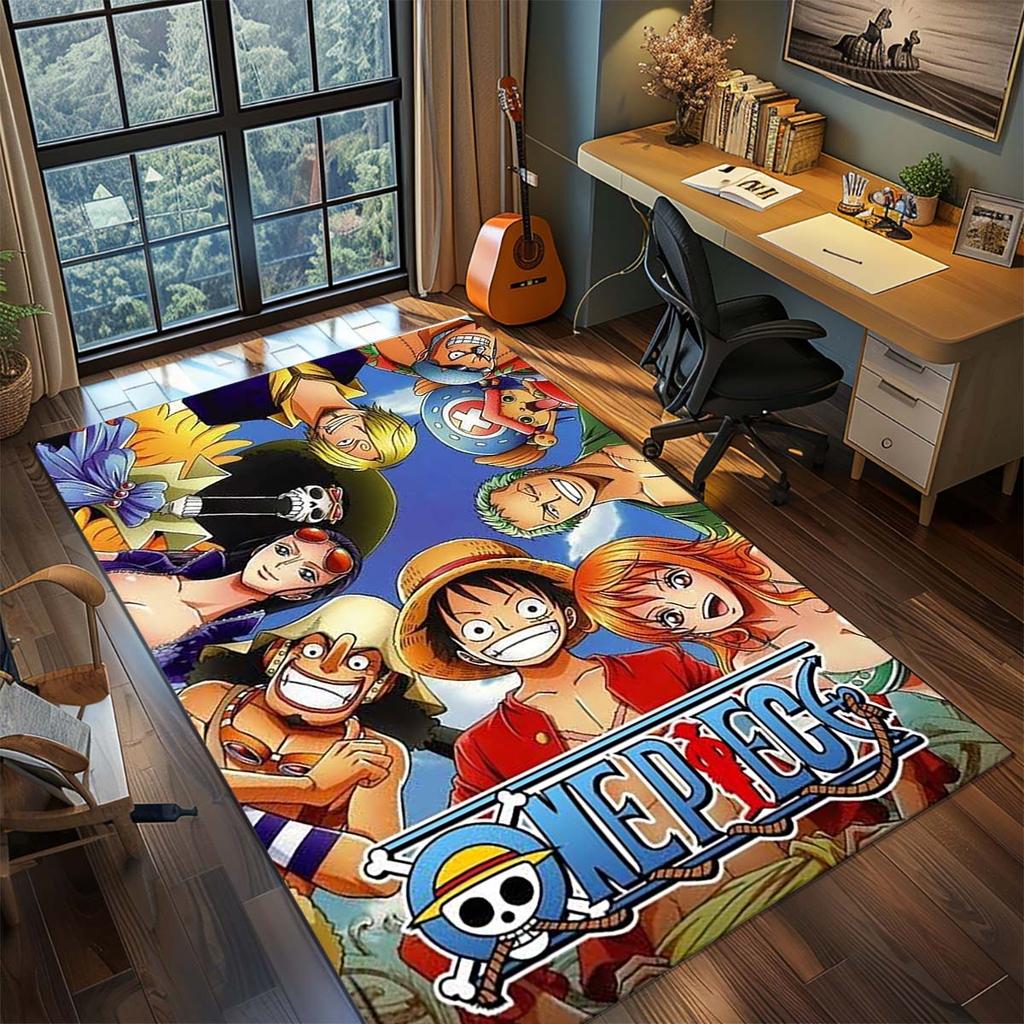 One Piece Anime Rug Carpet Large Area Rug Non Slip Washable Floor Mat Gamer Room Bedroom Home Decor -QJY