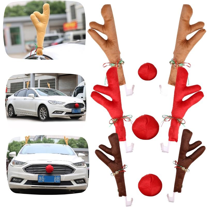 Festive Christmas Car Decorative Antlers In Various Colours Of 3)