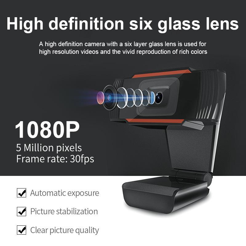 1080P HD USB Computer Camera for Desktop/Laptop - Ideal for Online Classes & Meetings.