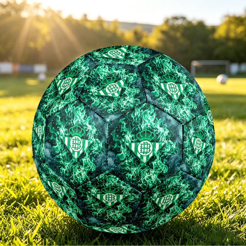 Real Betis FootballPrinted Size 5 Soccer Bll, Anti Slip Adult Match Football Souvenir for Football Fans