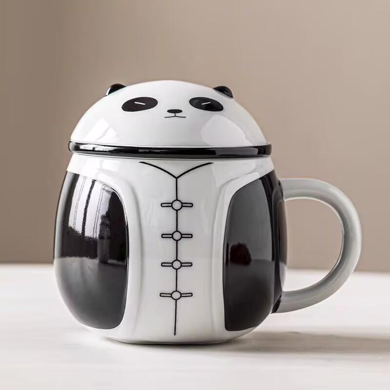 Creative Guochao Fengshui Cup Cute Panda Tea Separation Cup High Value Cup With Lid Practical Gift