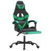 Gaming Chair with Footrest Black and Green Faux Leather