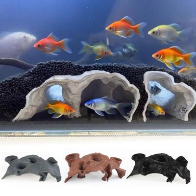 Natural Curve Aquarium Versteck unter Kies Tunnelhöhle Aquarium Betrachtungstunnel Versteck für Welse Kuhli-Schmerlen Garnelen