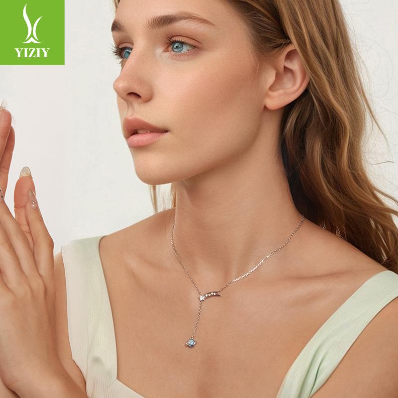 Design, Planet Opal Necklace S925 Sterling Silver Platinum Plated Necklace Women'S Versatile Premium Sense