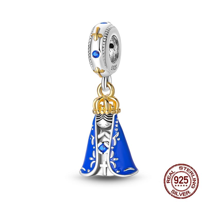 Original New Copper Prayer Virgin Mary Charms Beads Fit Necklace Bracelet Accessory Diy Jewelry For Women Gift