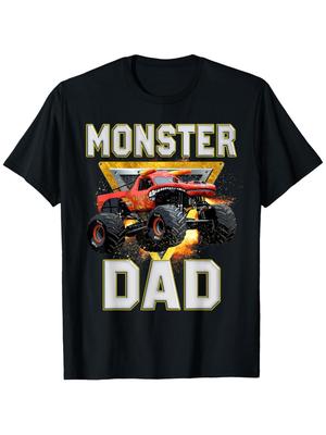 Monster Truck Dad Monster Truck Are My Jam Truck Lovers T-Shirt 100% Cotton Muscle Pet Cat Dog Truck Gift