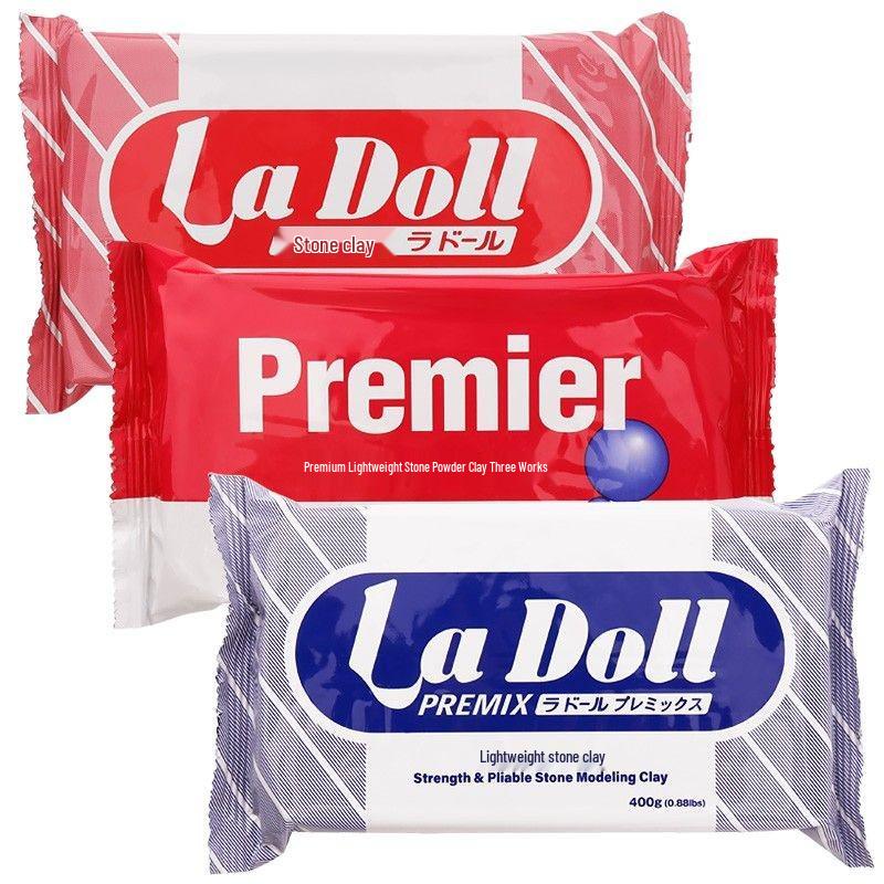 Ladoll White Air-Dry Clay Kit 500g - No-Bake DIY Stone Clay for Figures