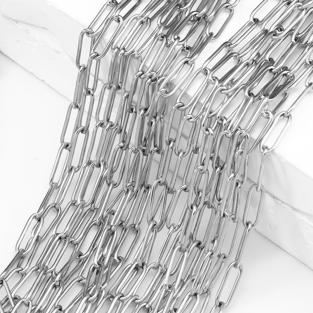 10pcs 5pcs 1pcs Stainless Steel Chain Hollow Frame Link Necklace Chains 5cm Extension Chain Lobster Clasp for DIY Jewelry Making