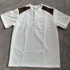 New-style Henry-style Casual, Breathable Button-down V-neck Colour-blocked Short-sleeved Men’s T-shirt