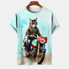 T-shirt Unisex Cat Pattern T-shirt Short Sleeved 3D Animal Print Top Summer T-shirt Outdoor Clothing Loose Men's Plus Size 6XL