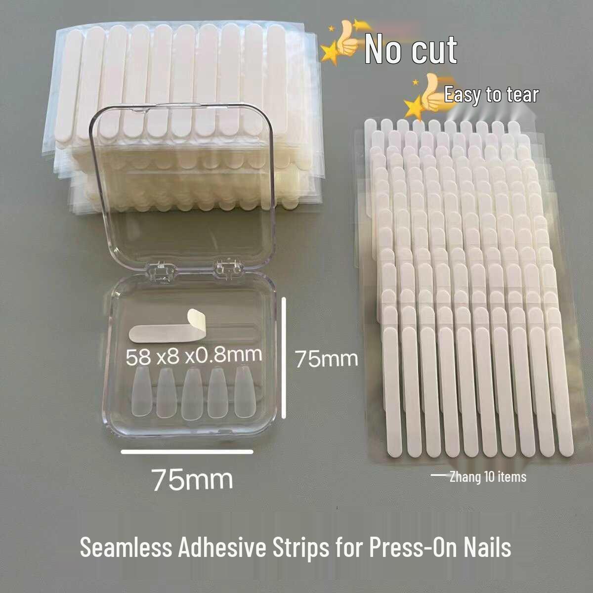 Transparent Crystal Nail Art Gel Strips and Long Wearable Color Display Board with Double-Sided Tape