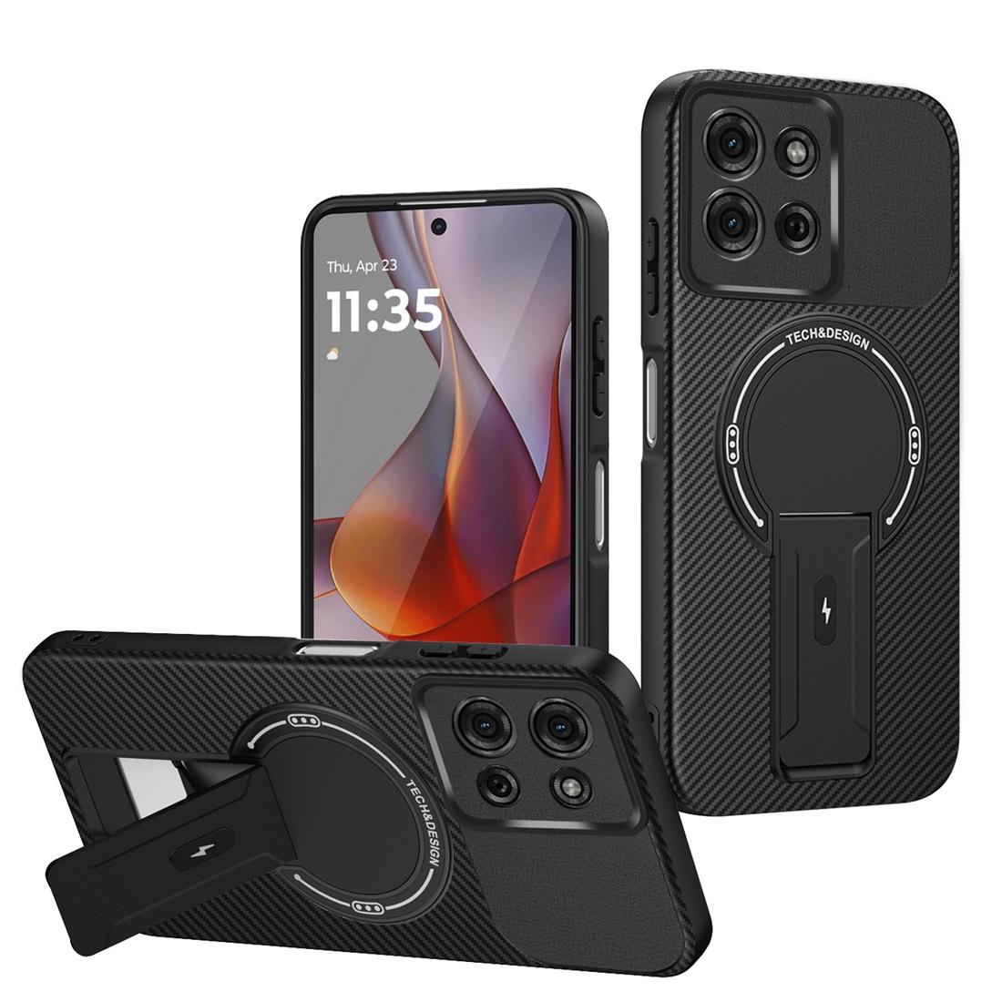 Phone Case Cswo02 For Moto G75 5G Carbon Fiber Texture Phone Case, Compatible With Magsafe Drop Protection Cover Fit Motorola G75 Cases