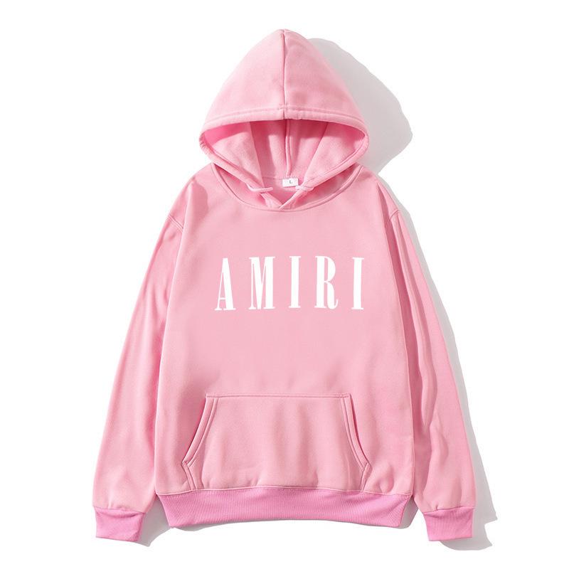 Autumn Winter Fleece Men's Amiri Hooded Loose Fit Trendy Brand Hoodie