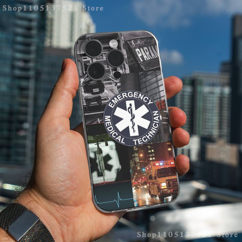 

EMT EMS Ambulance Phone Case For iPhone 17,16,11,15,13,14,12,Air,Mini,Plus,Pro,Max,Plus,E Clear Soft Shell iPhone12