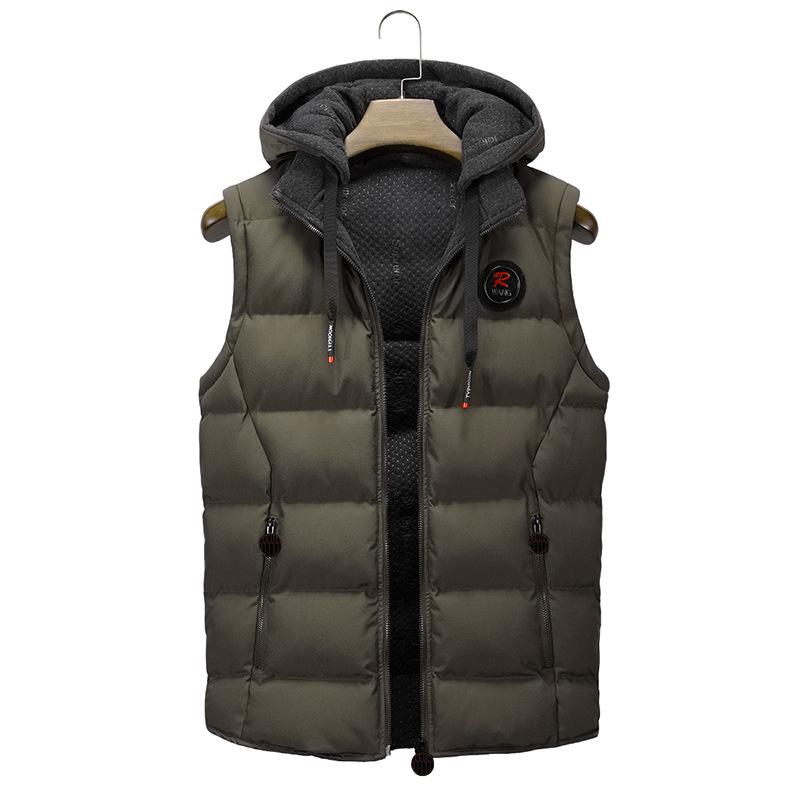 Men's Hooded Vest New Men's Winter Vest Down Vest Men's Casual Vest Sleeveless Jacket Men's Hooded Vest