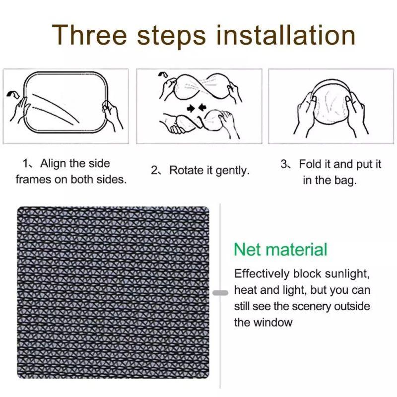 Summer Cartoon Car Sun Shades Shield Cover Car Sunscreen Curtain For Rear and Side Window Baby Kids UV Protection