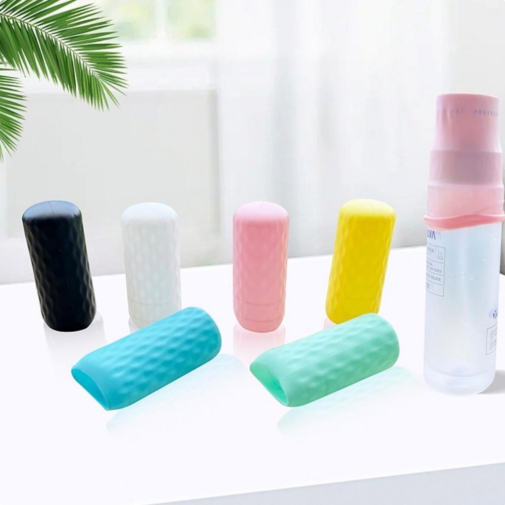 5/6 silicone bottle caps for travel essentials accessories, leak-proof elastic caps, suitable for travel-sized bottles of toilet