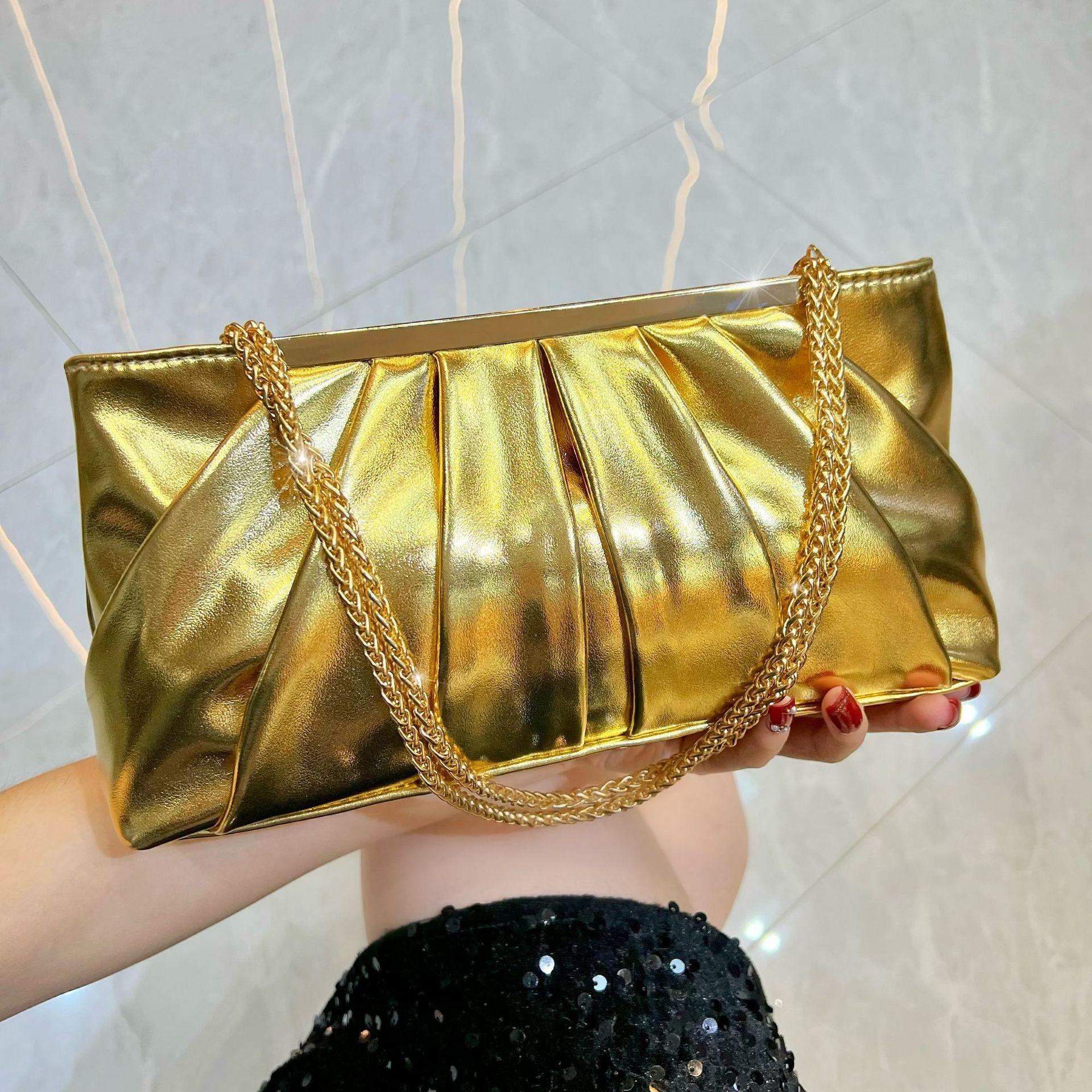 

Новые европейские и американские вечерние сумки, клатчи для платьев, роскошные модные плиссированные сумки, сумки-кроссбоди с цепочкой, сумки под мышку