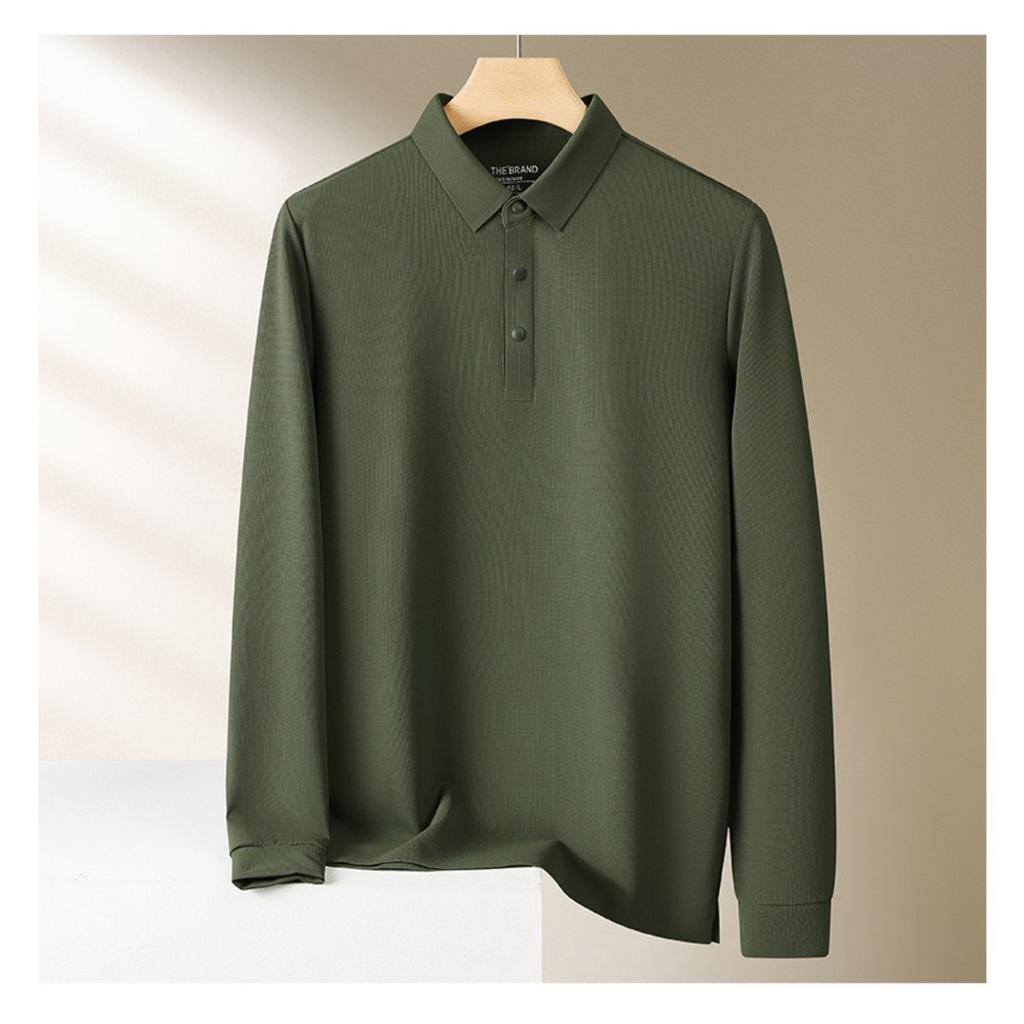 STORN Men's Waffle Long Sleeved POLO Shirt Spring Autumn Casual Top