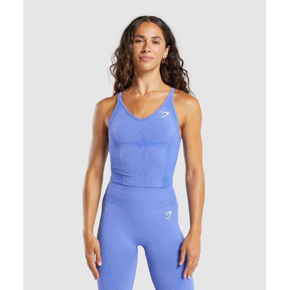 

GYMSHARK Vital Seamless Midi Tank Lift Blue Marl B4A6W UCW6 XS