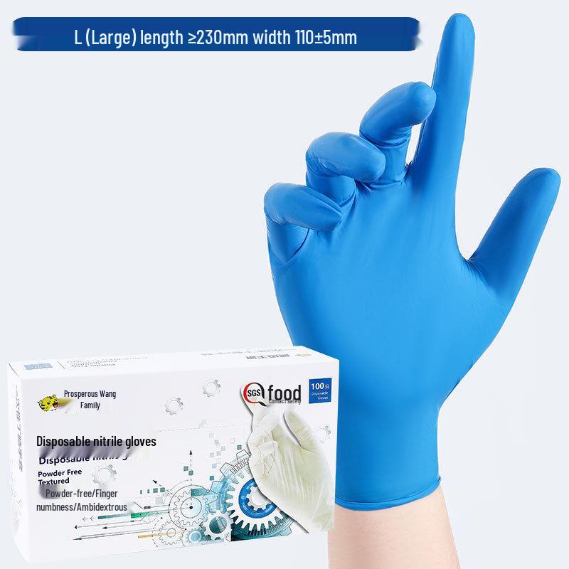 Durable Black Nitrile Gloves: Thick, High-Elasticity, Oil-Proof, Anti-Slip for Auto Repair & Mechanical Maintenance