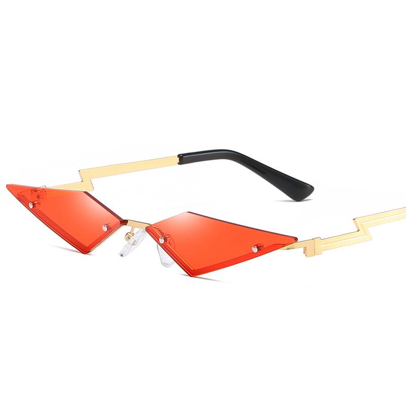 New fashionable frameless sunglasses, women's trendy European and American personalized color film, street sunglasses, metal sunglasses S