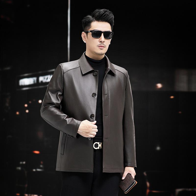 Genuine leather jackets for men in autumn and winter new business casual fashion simple genuine leather jackets