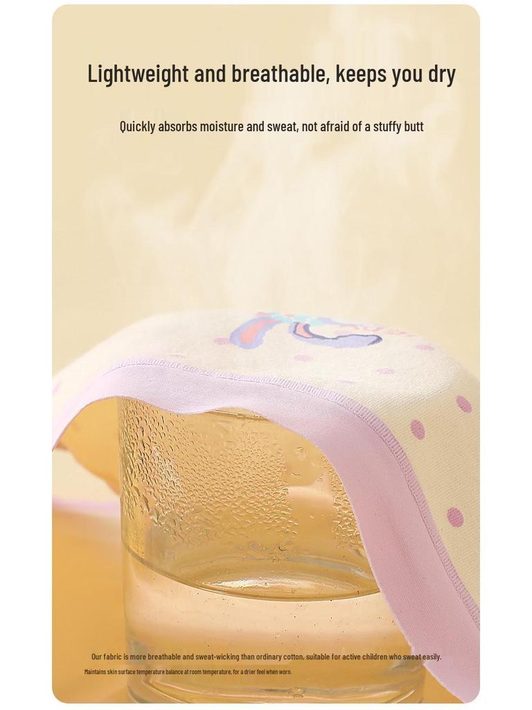 Reine Baumwollunterwäsche für Mädchen, Klasse A Boxer und Dreieckslips, Vier-Eck-Shorts für ältere Mädchen – Nicht einschneidendes Design