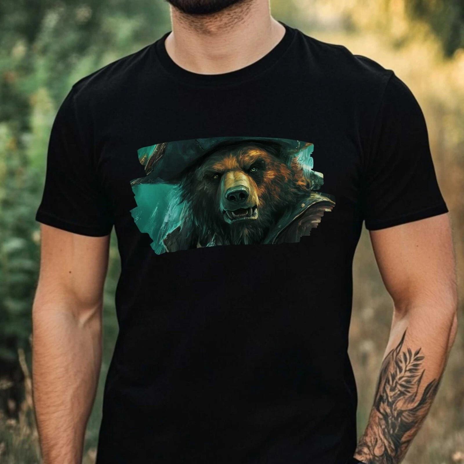T-Shirt Herren Piraten Bär Motiv Baumwolle Größe XS bis 5XL XL