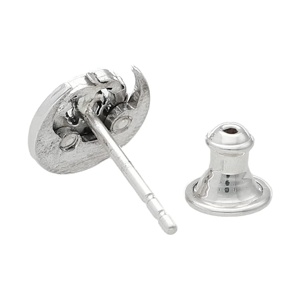 WOLFMAN B.R.S. Wolfman B.R.S. Silver 925 Moon Wolf Stud Earring (Single Earring) Wolf Moon Design for Men