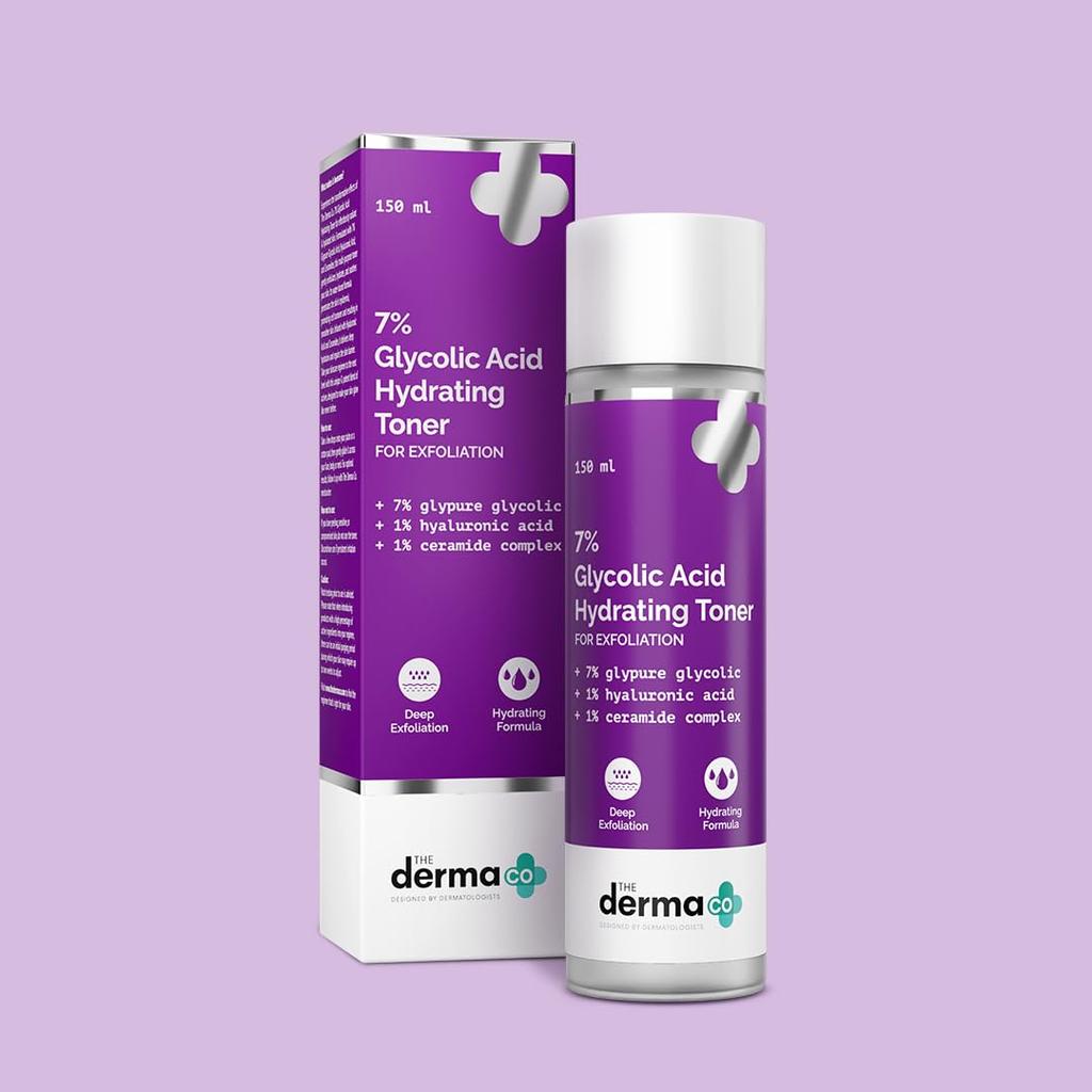 The Derma Co 7 Percent Glycolic Acid Hydrating Toner For Face Body Underarms Scalp Glow Care 150 Ml Pack Of 2