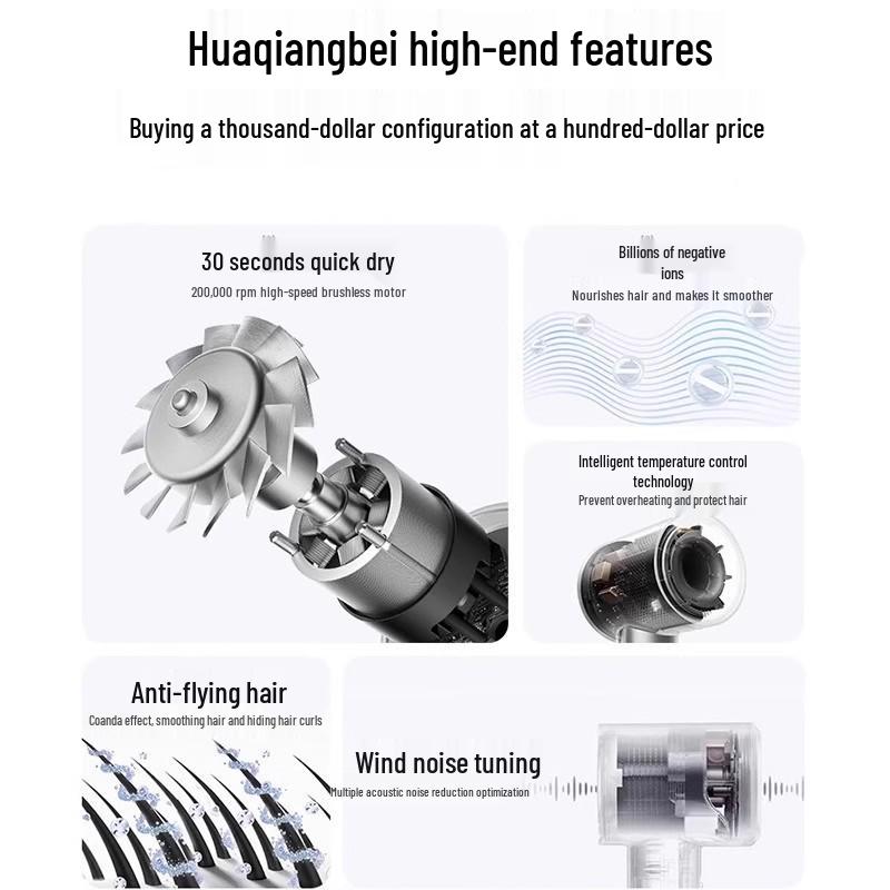 High-Power Cordless Hair Dryer with Negative Ion Technology for Home and Salon use