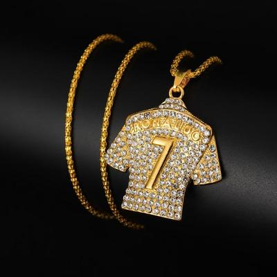 Coppa del Mondo N.. Collana con Ciondolo Maglia Placcato Oro 7 - Stile Europeo & Americano, Design alla Moda & Unico.