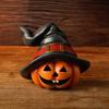 Indoor Outdoor Halloween Pumpkin Ornament Witch Hat Design Retro Cute Pumpkin Figurine Table Festival Decoration