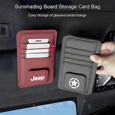 Sun Visor Card Bag Storage Clip Glasses Storage Accessories For Wrangler Rubicon Renegade Compass Grand Cherokee Patriot JK