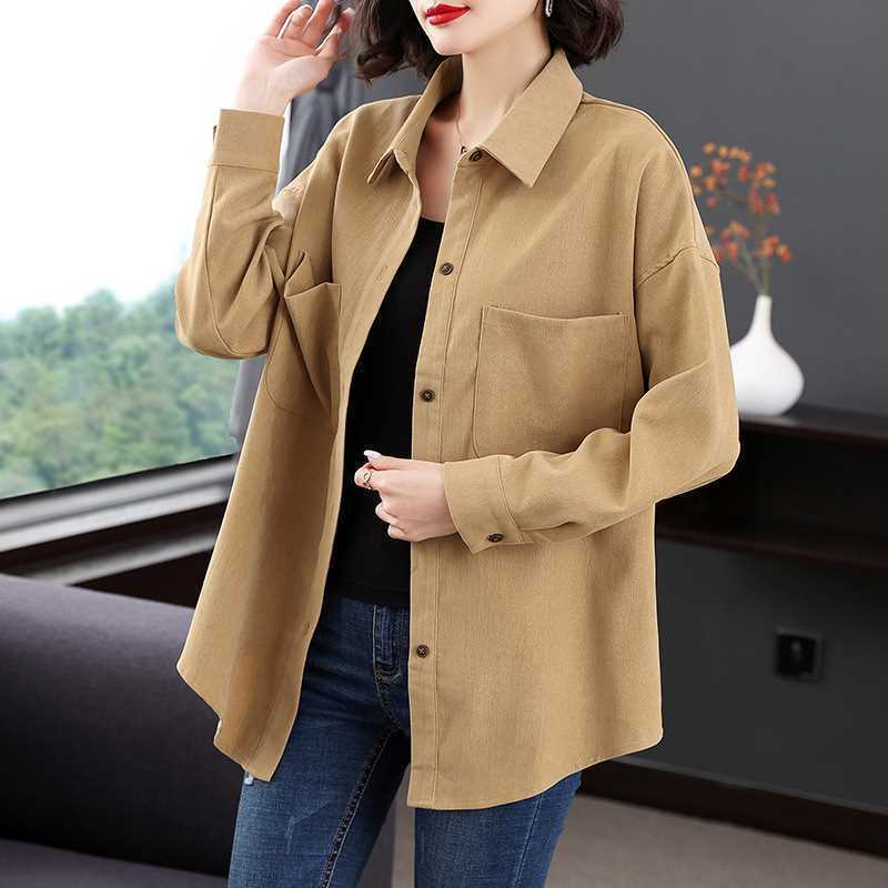 Artı boyutu Bayan Rahat Moda Turn Down Yaka Uzun Kollu Gevşek Hırka Blazer Ceket Gevşek Ceket M-4XL