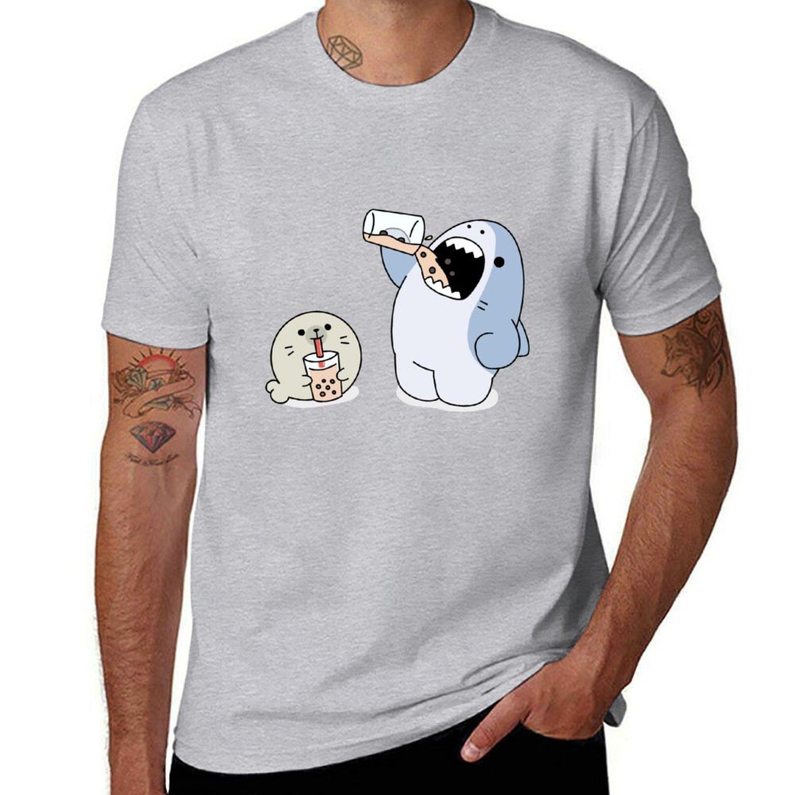 

Samezu Boba Tshirt Short sleeve tee aesthetic clothes mens plain t shirts S