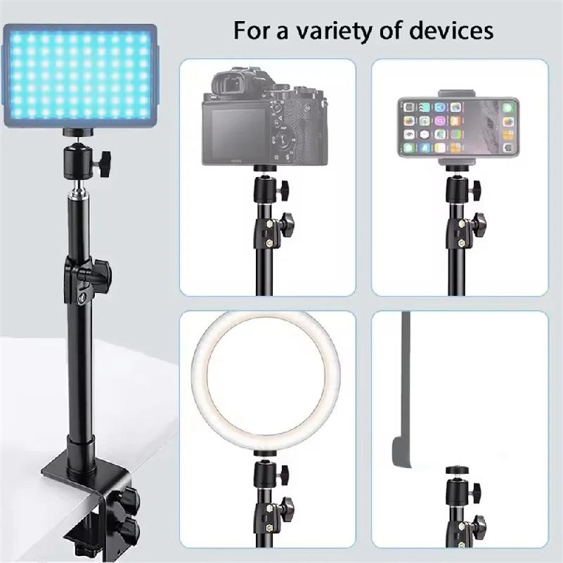 Nuovo Supporto da Scrivania a Morsetto a C per Fotocamera DSLR Supporto per Luci Supporto Fotografico con Testa a Sfera per Telefono Luce ad Anello Video Zoom