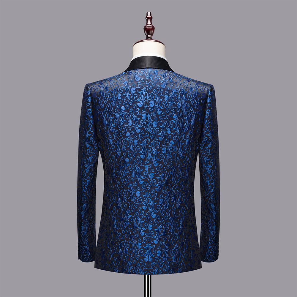 Sacouri Bărbați Costum Jacquard Culori Multiple Slim Bal Nuntă Costum pentru Performanță pe Scenă