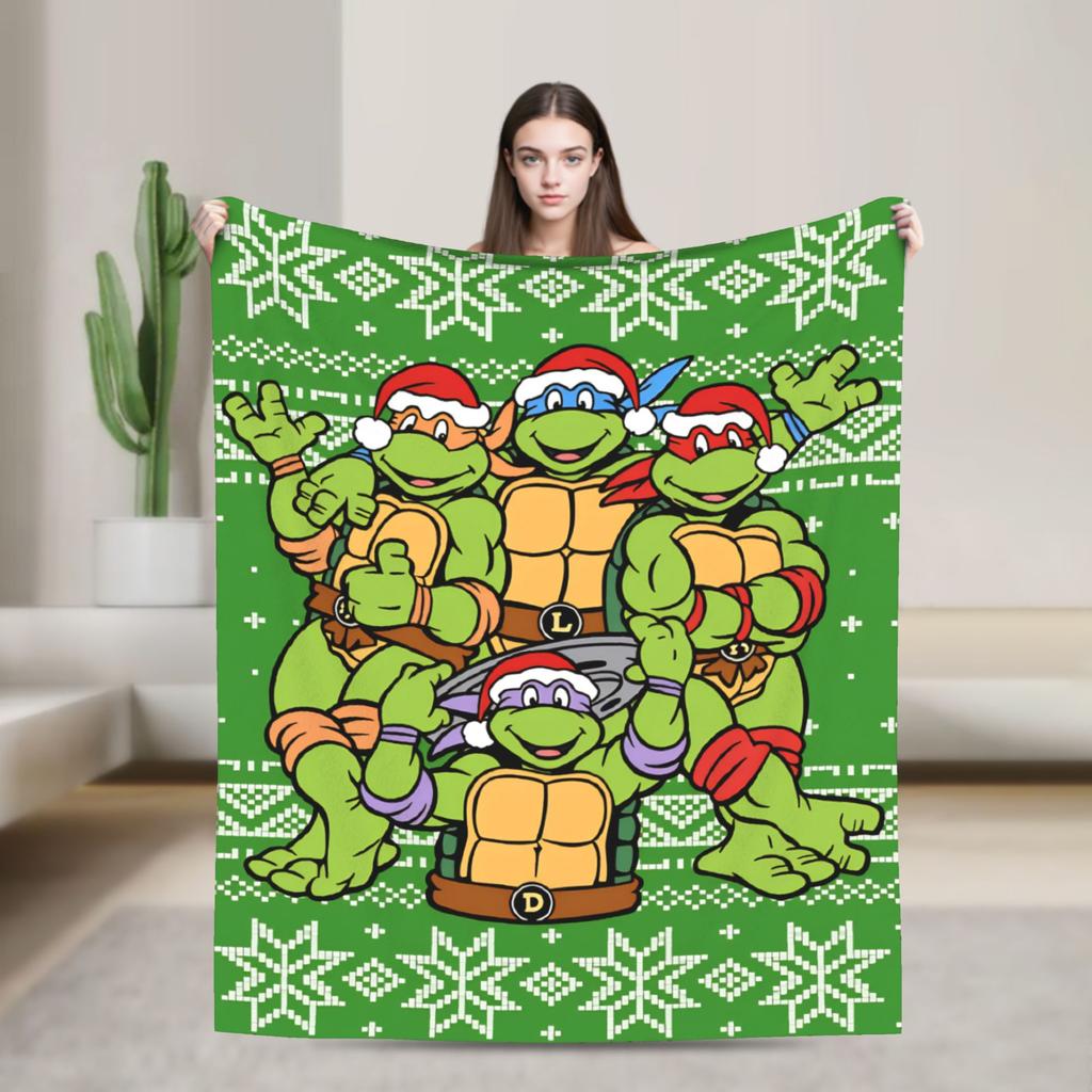 TMNT Game Blanket Quality Soft Throw Blanket Autumn Girls Boys Living Room Graphic Bedspread