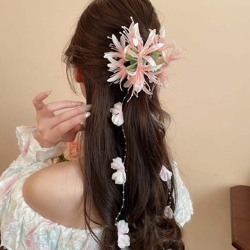 Holiday wind egg flower other side flower grab clip sweet girl bangs side hairpin bohemian hair accessories