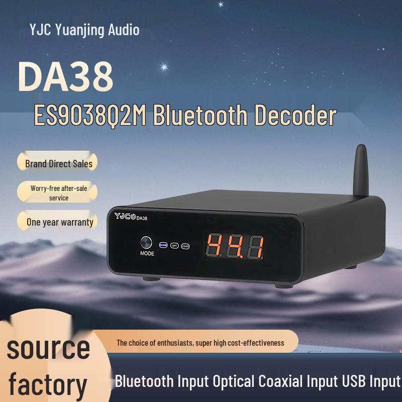 DA38 Fever Hi-Fi Bluetooth 5.4 Receiver with LDAC, Lossless Transmission, Speaker Amplifier, Optical Fiber DAC, 9038 Decoder