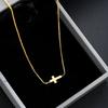 A Strip of Exquisite Fashion Stainless Steel Cross Necklace Suitable for Women's Clavicle Chain Jewerly Accessory Daily Wear