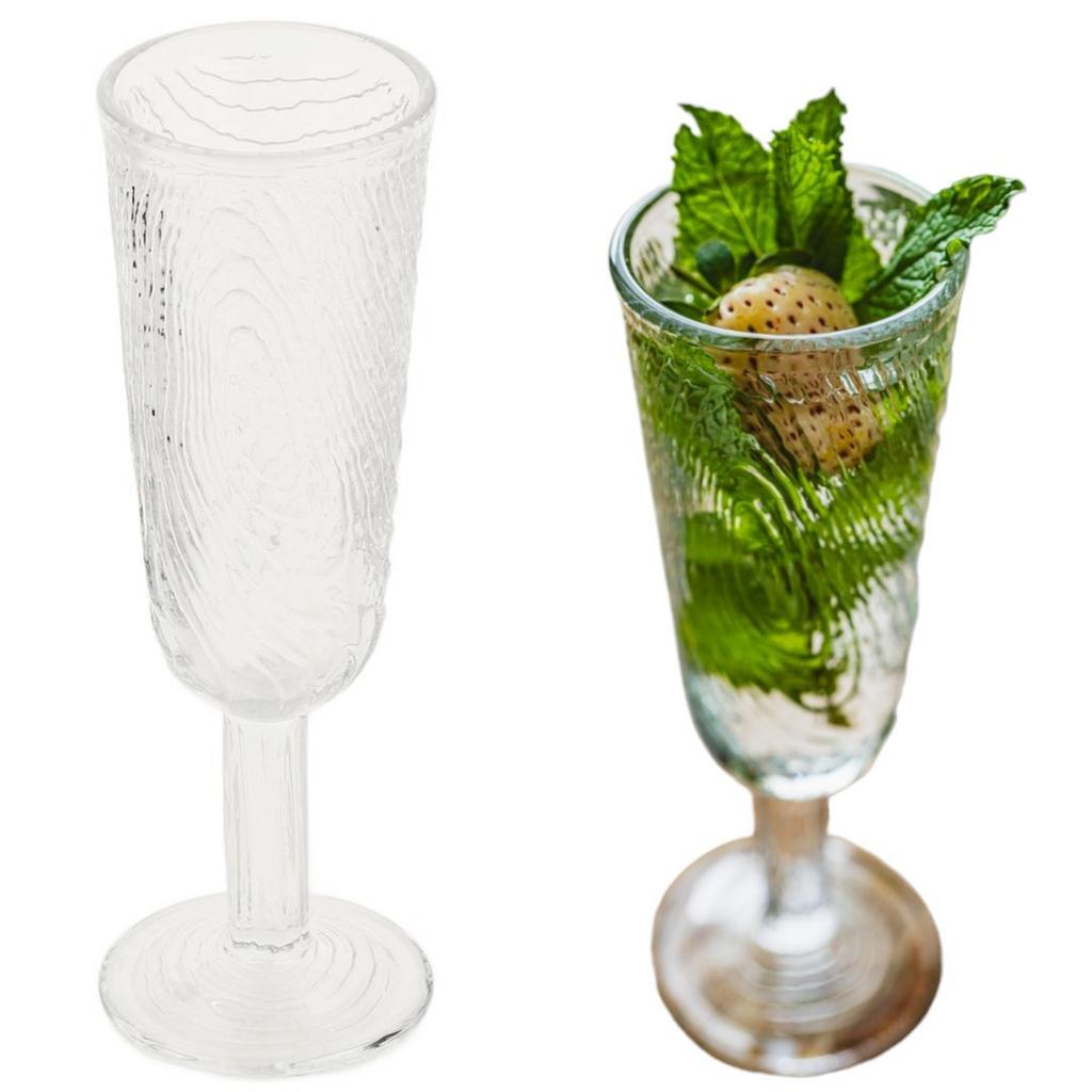 Champagne Glass, Wood Slice Pattern, Arbre, Transparent