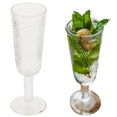 Champagne Glass, Wood Slice Pattern, Arbre, Transparent