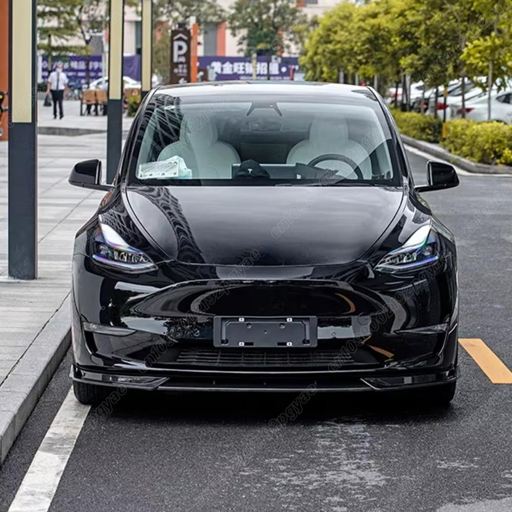 For Tesla Model Y 2019 2020 2021 2022 2023 2024 Automobile Front Bumper Splash Lip Splitter Lip Sports Splitter Body Decor Kit