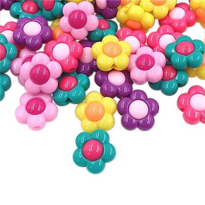 Solid Color Acrylic 10pcs Creative Pendant Flower Loose Beads Fashion Accessories for Bracelet Necklace Making Jewelry